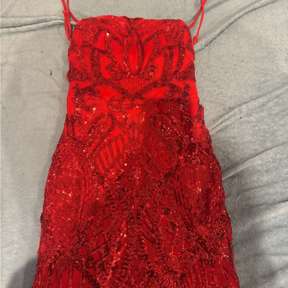 Lucy in the Sky Radiant Red Sequin Dress - Picture 1 of 3
